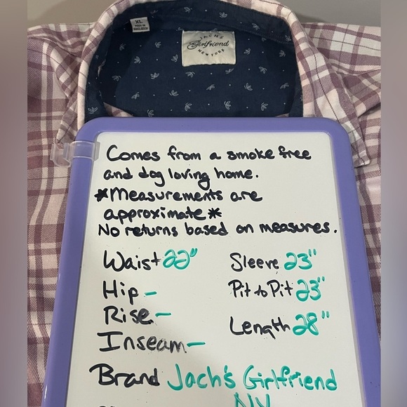 Jach’s Girlfriend NY size XL flannel plaid shirt w/pockets, snap front EUC - Picture 8 of 9